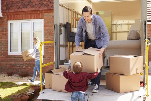 Removal team preparing items safely during a house move