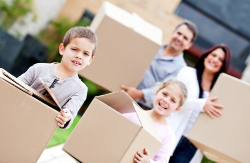 House removalists preparing a move in Enfield residential street