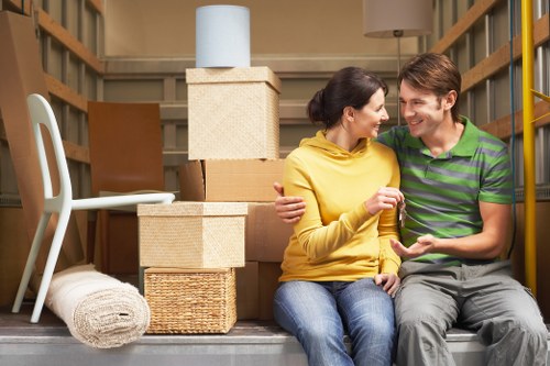 Preparing belongings before a moving truck arrives in Enfield